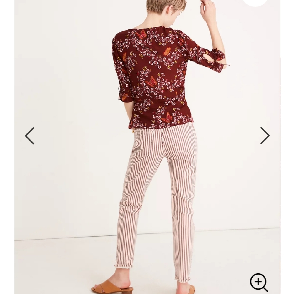 EUC Madewell Tie-Sleeve Wrap Top - Picture 3 of 12